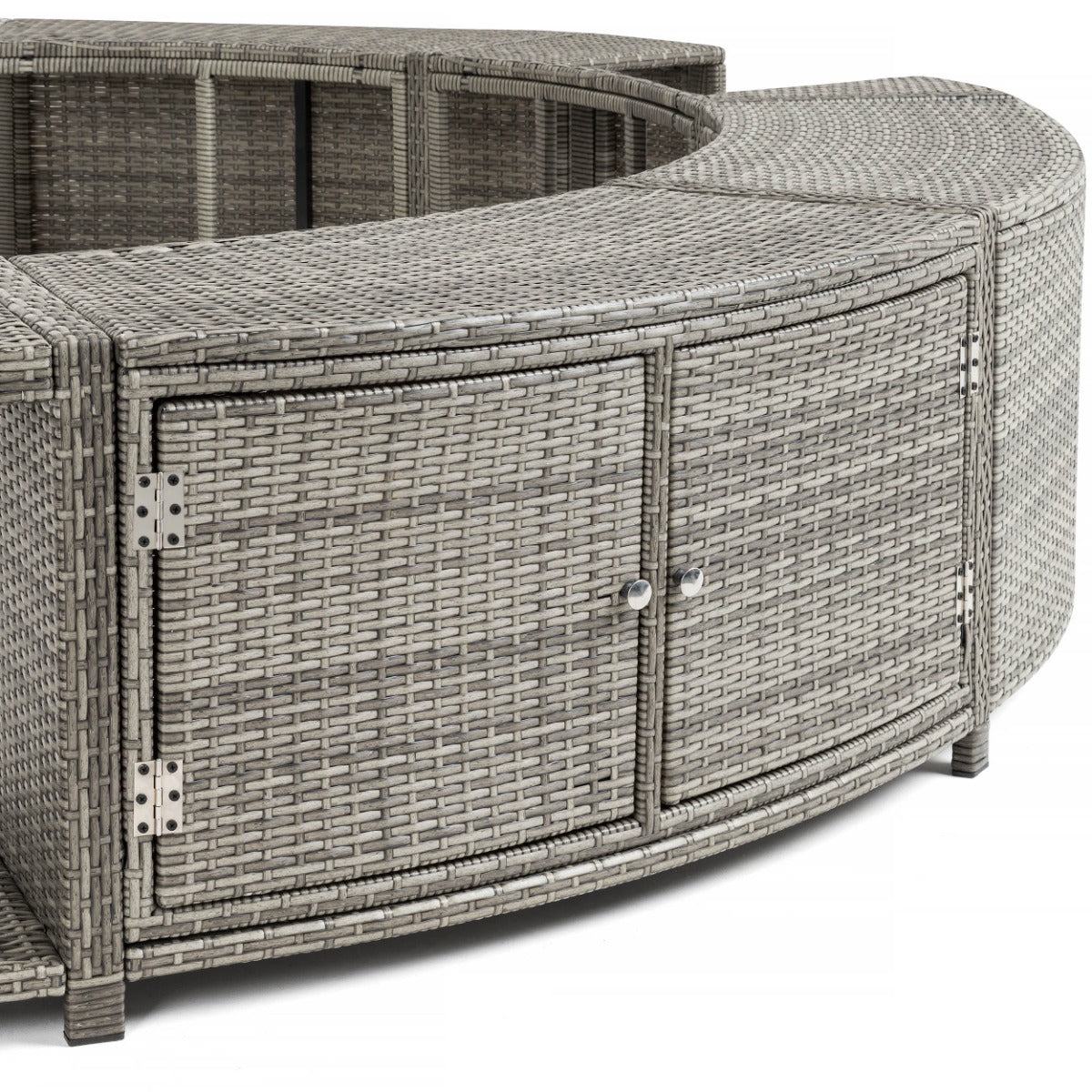 Round Rattan Hot Tub Surround 200cm Grey