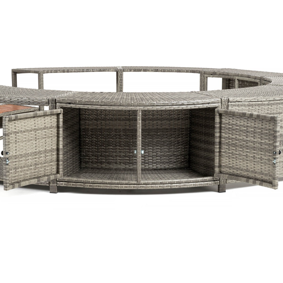 Round Rattan Hot Tub Surround 200cm Grey