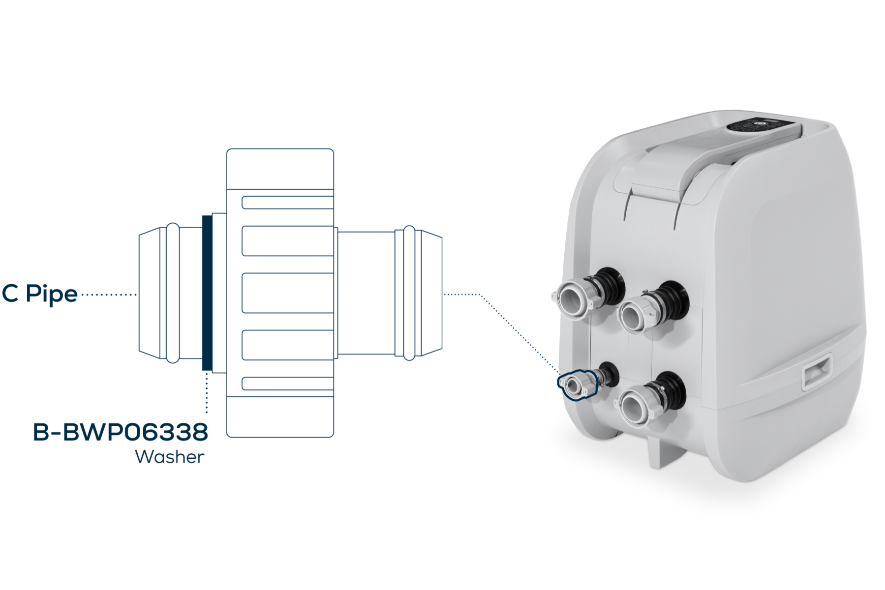 Small Washer Filter in - HydroJet C Pipe