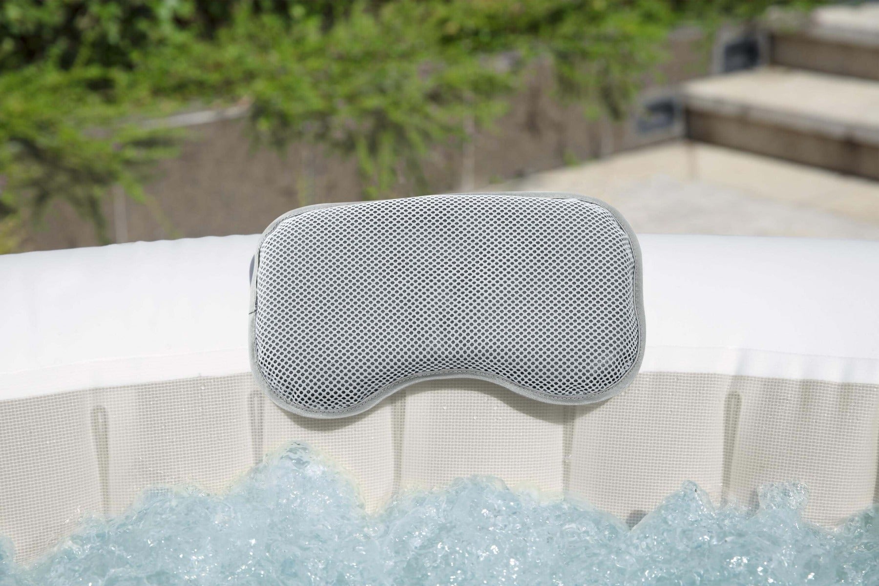 inflatable hot tub with pillows