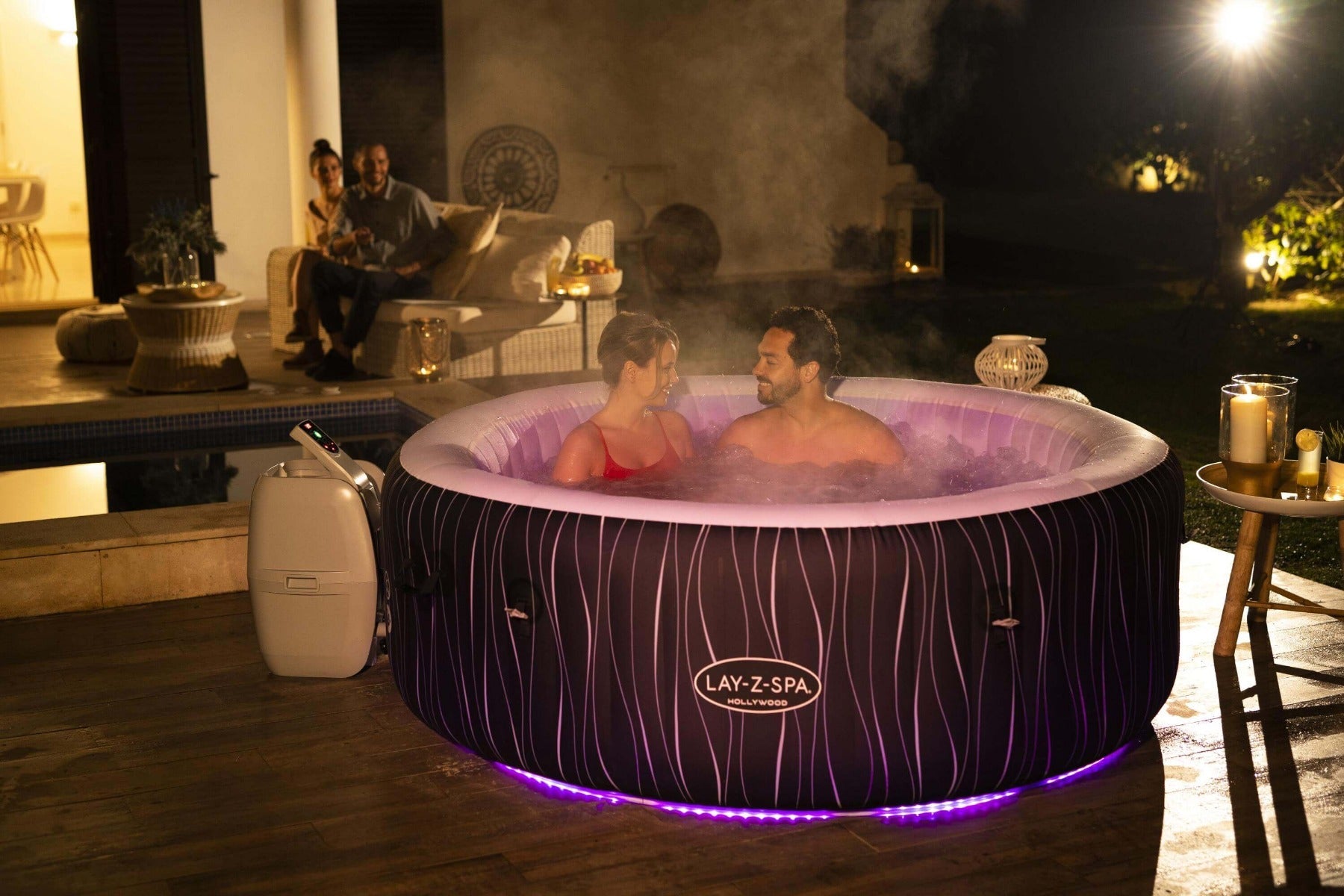 inflatable hot tub with LED lights