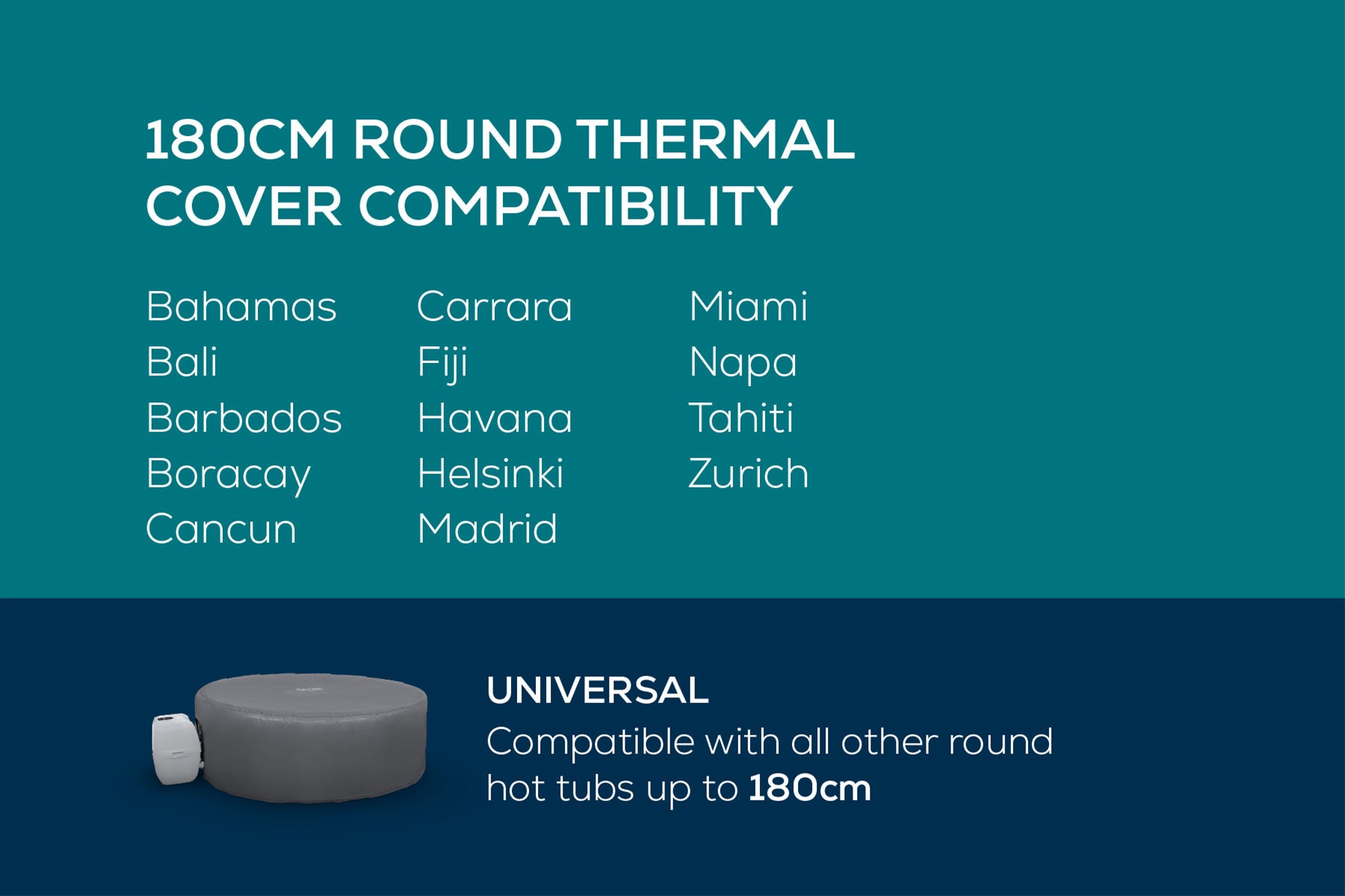 size guide for thermal hot tub cover